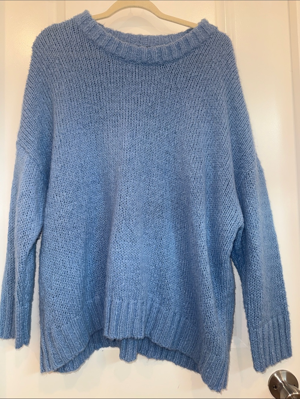 aerie Oversized Light Blue Crewneck Sweater